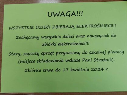 Wszystkie dzieci zbierają elektrośmieci